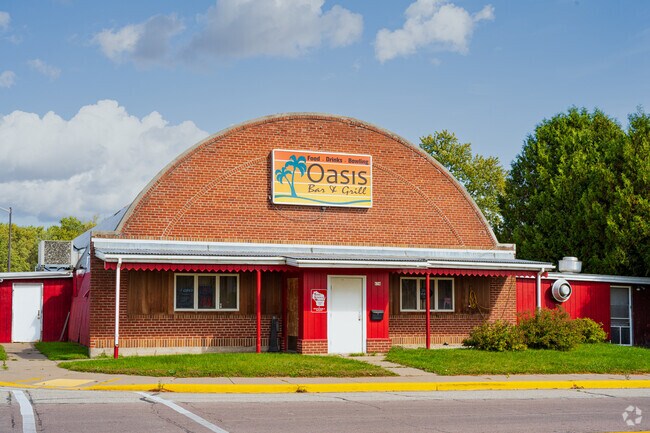 Friends gather for bowling and dinner at Oasis Bar & Grill in Arcadia.
