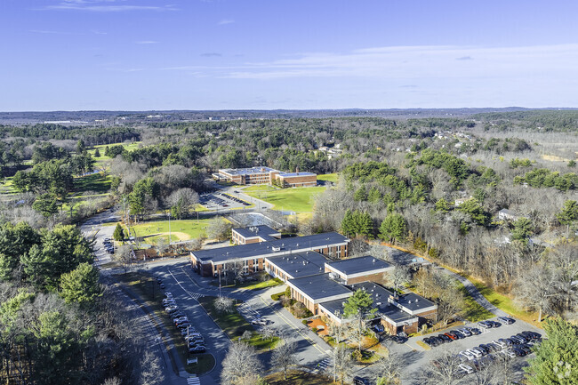 An aerial view of Lt. Peter M .Hansen Elementary School in Canton, MA.