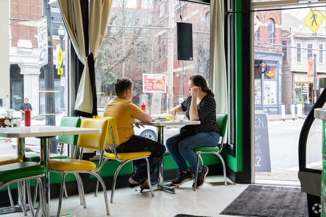 This Northside restaurant features a glass exterior that gives patrons a dinner with a view.