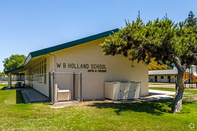 Modern classrooms await students at Holland Elementary School in Fresno.