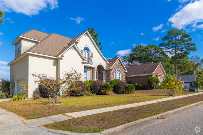 Second Creek has a number of multistory homes with grand entrances.