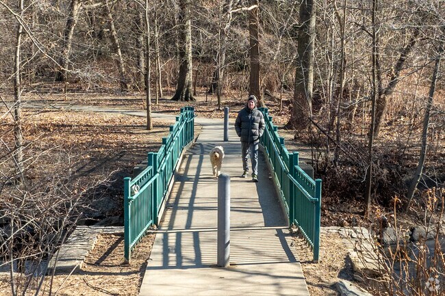 Scout Field in Lawrence Park connects to the Bronx River Trailway.