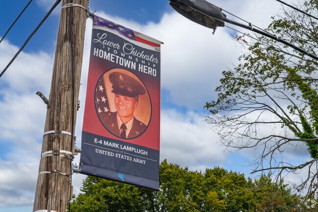 Lower Chichester Township pays its respects to the town's veterans with banners hanging around town.