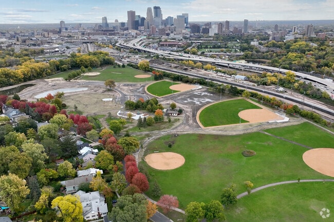 Bryn Mawr Meadows Park has sports fields and courts, playground areas, and walking trails.