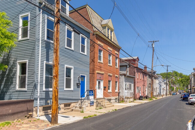Most of the homes in Troy Hill are row homes, which attach to one another.