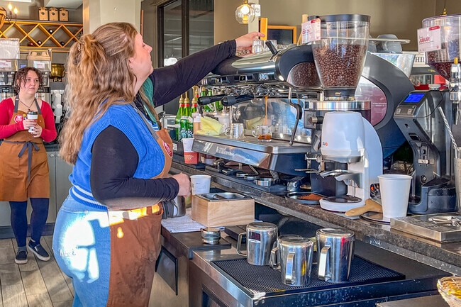 Rhino Coffee serves espresso and pastries in the heart of Downtown Riverfront.