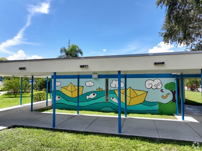 There are art elements around Lorah Park Elementary School in Miami, FL.