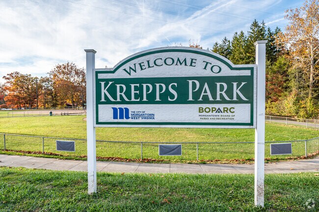 Krepps Park has several amenities such as a pool and baseball fields for the local residents.