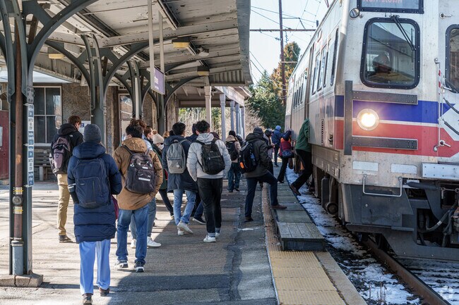 Swarthmore's train station is located right on campus and brings students to and from the city.