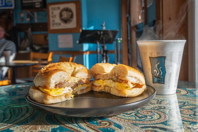 Stop by the Walnut Street Cafe in Upper Walnut Street for a delicious breakfast sandwich.