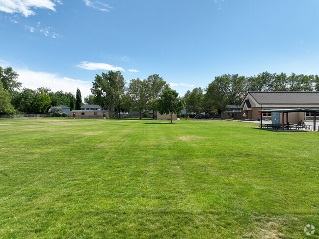 Jefferson Elementary School has a well-maintained grass field for its students to enjoy.