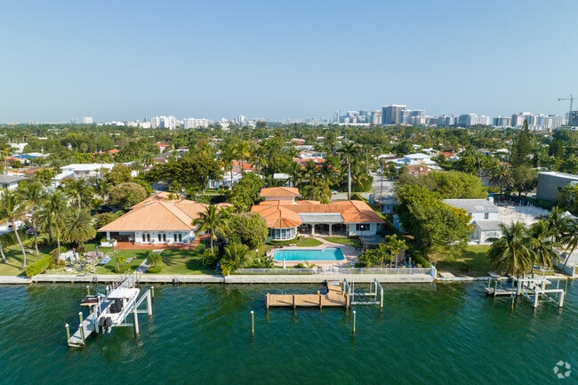 Oceanfront Spanish villa-style mansions in Surfside.