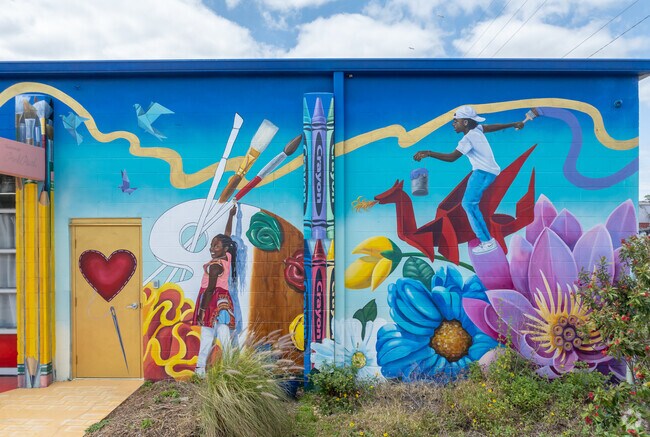 Callahan locals adorn buildings with cultural based murals.