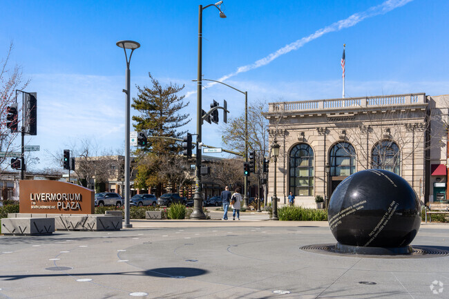 Explore unique shops and local businesses at Livermorium Plaza in Livermore.