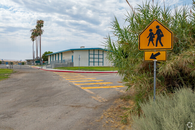 The crosswalk at Elk Hills Elementary can be found near the entrance on the South end of capmus.