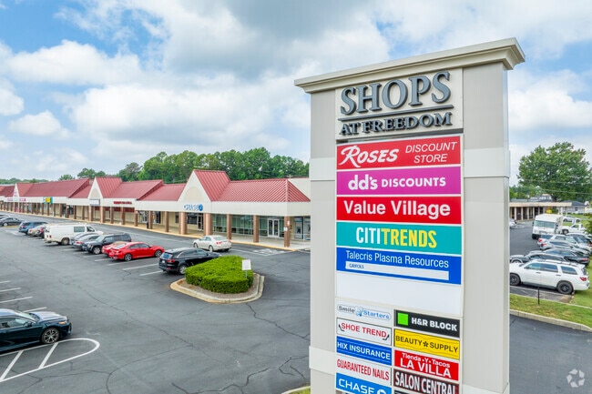 Areas like the Freedom Village shops offer convenience to the Thomasboro-Hoskins neighborhood.