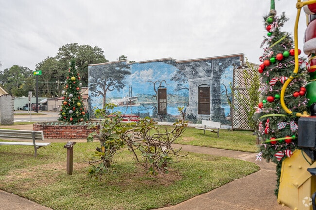 The town of Chattahoochee adorns Heritage Park with seasonal decorations.
