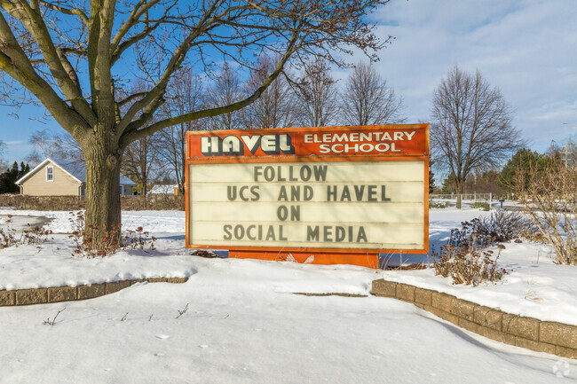 The sign at Havel Elementary School.