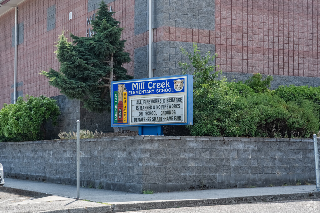 Mill Creek Elementary School serves students from kindergarten through fifth grade.