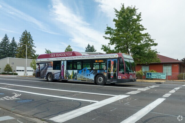 Buses frequently pass through Parkside as part of regular transit service.