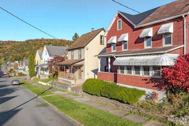 Homes are packed close together on the upper streets of Moxham.