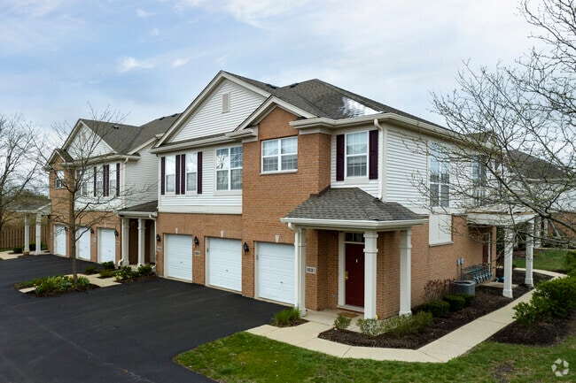 Modern Town Homes with shared driveways create a sense of community in Justice.