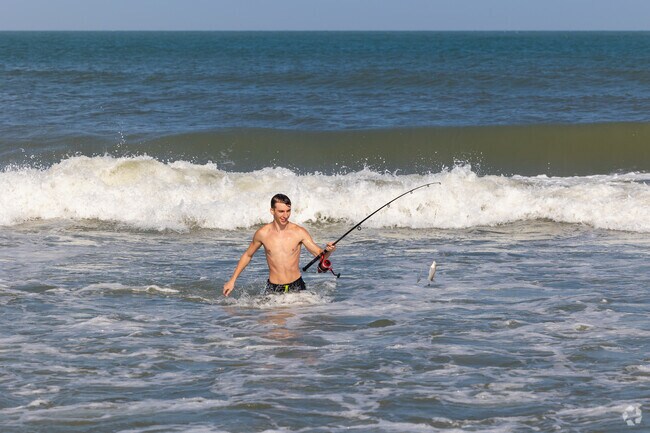 Buxton locals enjoy surf fishing at Cape Point in Cape Hatteras.