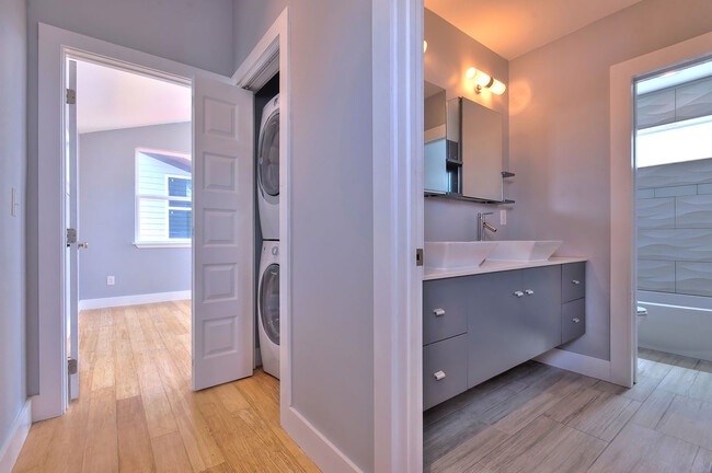 Upstairs washer/dry next to bathroom