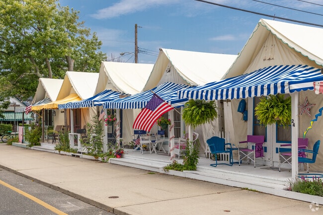Ocean Grove is home to “Tent City”, a colony of canvas tents that are available for rent.