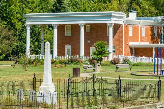 Heritage House serves as a community center and there is also a cemetery in Heritage Park.