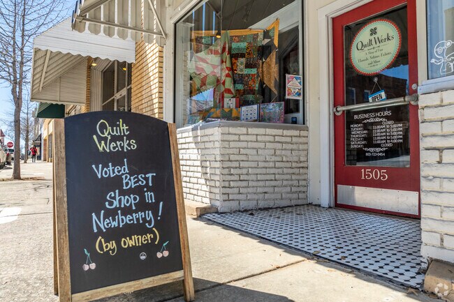 Newberry’s historic Main Street features well-preserved 19th-century buildings.