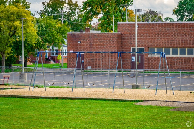 Along with a playground, Salem Hyde Elementary School also has a large swingset.