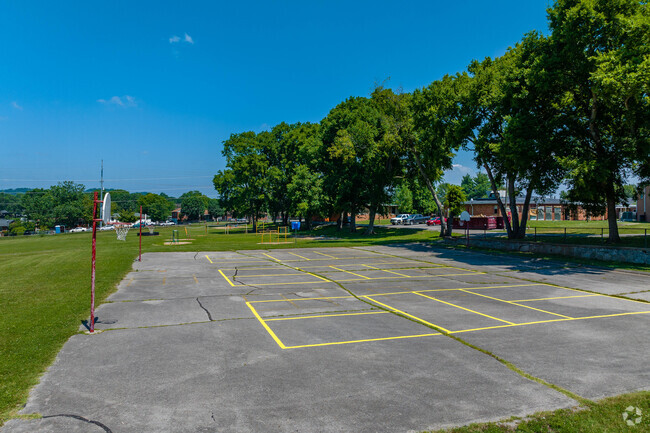 Charlotte Park Elementary School has a basketball court for the students.
