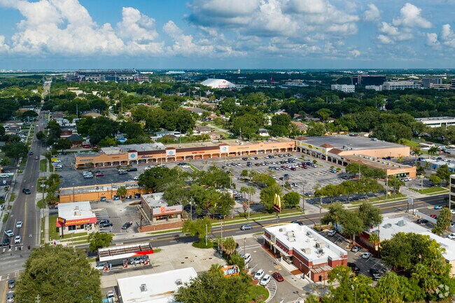 The Fiesta Shopping Center sits conveniently in the Stadium Area neighborhood.