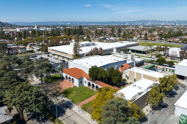 Aerial view of Crenshaw Arts and Technology High School.
