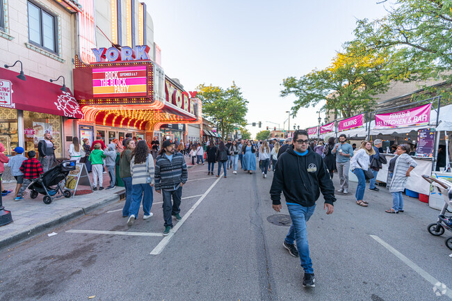 There are so many food tents at the Rock the Block Party in Elmhurst.
