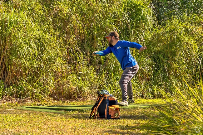 Try your hand at the Hidden Oaks Disc Golf Course  located in Loyce Harpe Park.