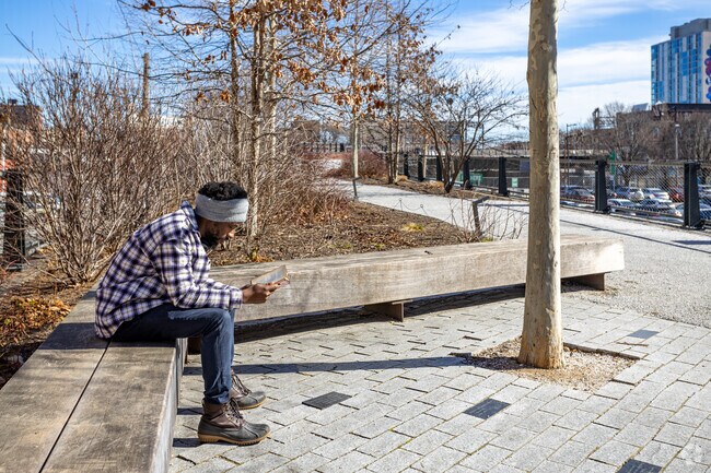 The Rail Park is a great place to take a break from the busy day.