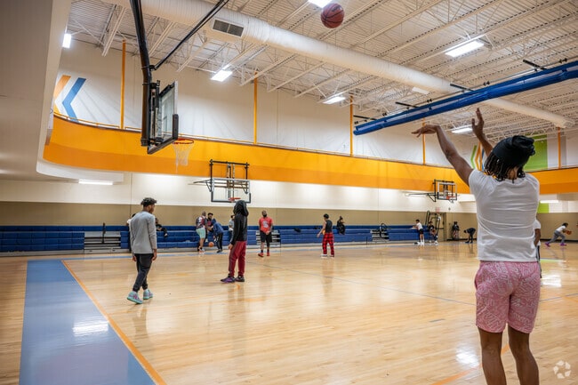 Join friends for a pickup game at the DeSoto Rec Center basketball court in DeSoto.
