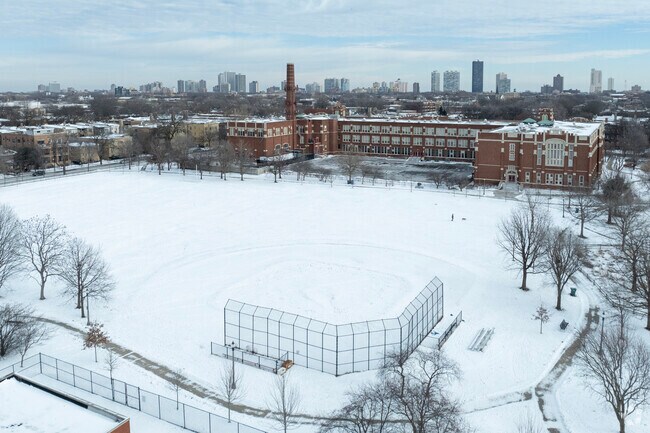 Winemac Park is a large public park on Chicago's north side with baseball and tennis courts.