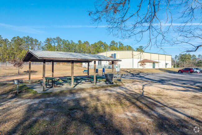 The McDuffie Woods Community Center complements outdoor fun with gym facilities.