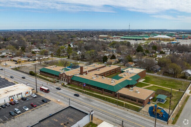 Aerial view of Lanier Elementary School.