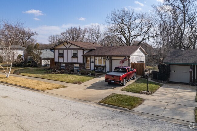Some homes in Oak Forest have a Tudor style inspired design.