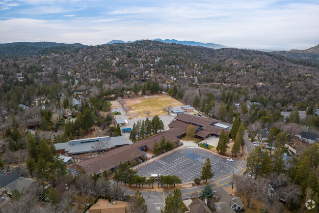 Lake Arrowhead Elementary School offers a sprawling campus when viewed from above.