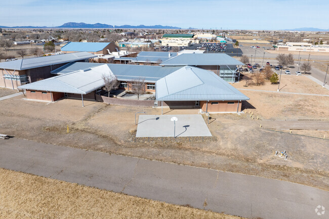 The basketball court at Moriarty Middle School.