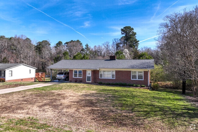 There are many ranch homes, many with large yards in the city of Butner.