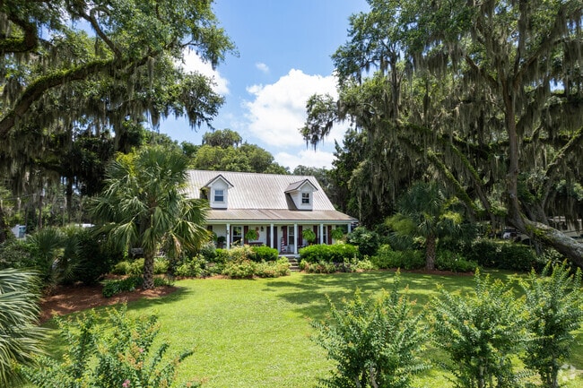Homes in Crescent are typically tucked between lush tropical foliage.