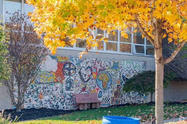 A mural can be found on the side of Millvale recreation center.