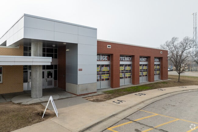 This is the side view of Dodge Literacy Magnet Elementary School.