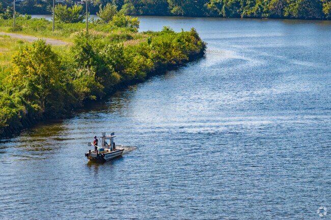 A boat on the Schuylkill River from Southwest Schuylkill.